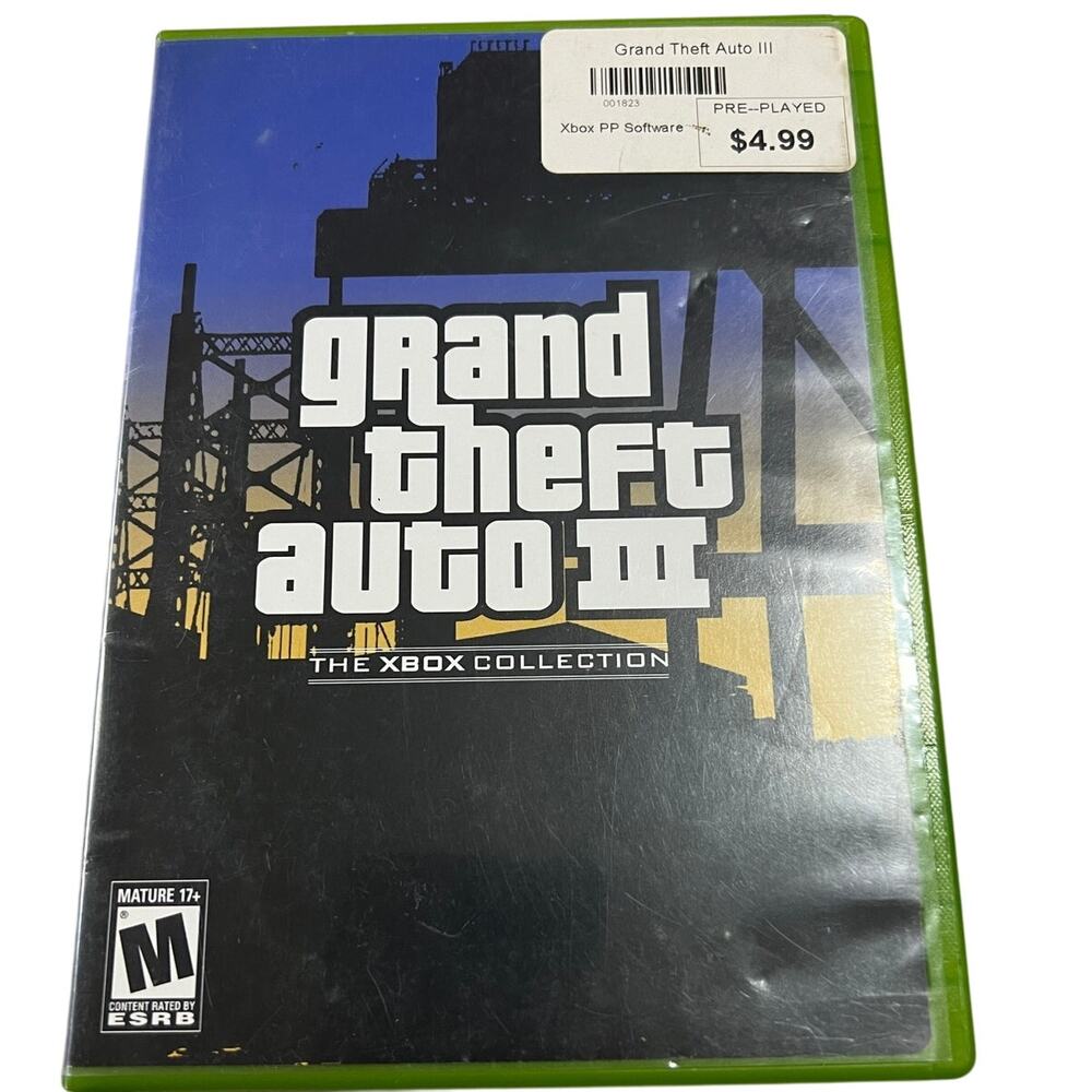 Grand Theft Auto 3 for Xbox, Game and Case